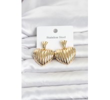 316L Çelik Gold Renk Kalp Model Kadın Küpe TJ-BKP11827