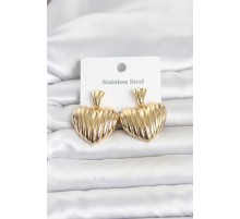 316L Çelik Gold Renk Kalp Model Kadın Küpe TJ-BKP11827