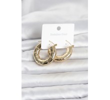 316L Çelik Gold Renk Bambu Model Halka Kadın Küpe TJ-BKP11828