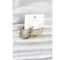 316L Çelik Gold Renk Bambu Model Halka Kadın Küpe TJ-BKP11828