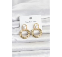 316L Çelik Gold Renk Vintage Model Kadın Küpe TJ-BKP11831