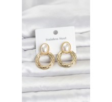 316L Çelik Gold Renk Vintage Model Kadın Küpe TJ-BKP11831