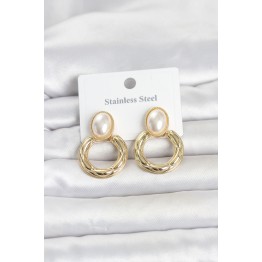 316L Çelik Gold Renk Vintage Model Kadın Küpe TJ-BKP11831