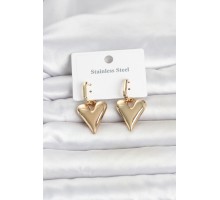 316L Çelik Gold Renk Kalp Modelli Kadın Küpe TJ-BKP11835