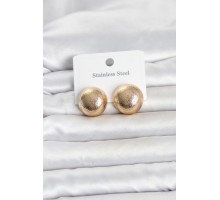 316L Çelik Gold Renk Top Model Kadın Küpe TJ-BKP11836