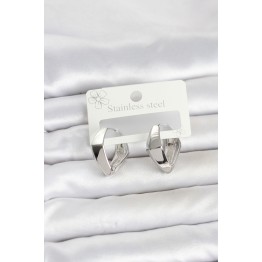 316L Çelik Gümüş Renk Elmas Model Halka Kadın Küpe TJ-BKP11854