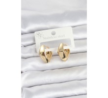 316L Çelik Gold Renk Elmas Model Halka Kadın Küpe TJ-BKP11855