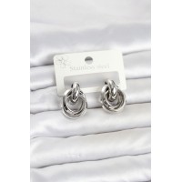 316L Çelik Gümüş Renk Halka Model Kadın Küpe TJ-BKP11856