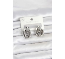 316L Çelik Gümüş Renk Halka Model Kadın Küpe TJ-BKP11856