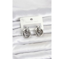 316L Çelik Gümüş Renk Halka Model Kadın Küpe TJ-BKP11856