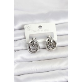 316L Çelik Gümüş Renk Halka Model Kadın Küpe TJ-BKP11856