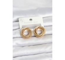 316L Çelik Gold Renk Halka Model Asorti Kadın Küpe TJ-BKP11859
