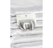 316L Çelik Gümüş Renk Midye Model Kadın Küpe TJ-BKP11862