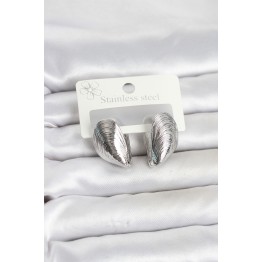 316L Çelik Gümüş Renk Midye Model Kadın Küpe TJ-BKP11862