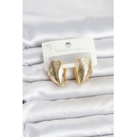 316L Çelik Gold Renk Midye Model Kadın Küpe TJ-BKP11863