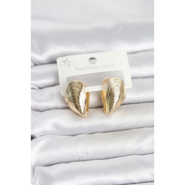 316L Çelik Gold Renk Midye Model Kadın Küpe TJ-BKP11863