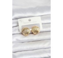 316L Çelik Gold Renk Deniz Kabuğu Model Kadın Küpe TJ-BKP11865