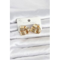 316L Çelik Gold Renk Sarmal Model Kadın Küpe TJ-BKP11867