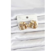 316L Çelik Gold Renk Sarmal Model Kadın Küpe TJ-BKP11867