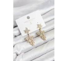 Yıldız Model Gold Renk Zirkon Taşlı Küpe TJ-BKP11891