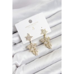 Yıldız Model Gold Renk Zirkon Taşlı Küpe TJ-BKP11891