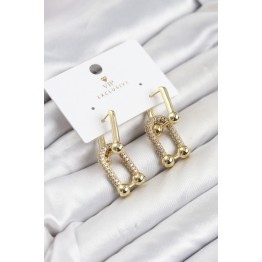 Gold Renk VIP Seri Tifani Zirkon Taşlı Kadın Küpe TJ-BKP11895