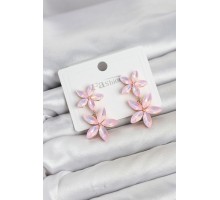 Pembe Kristal Çiçek Küpe TJ-BKP11907
