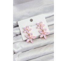 Pembe Kristal Çiçek Küpe TJ-BKP11907
