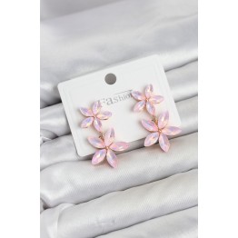 Pembe Kristal Çiçek Küpe TJ-BKP11907