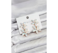 Beyaz Renk Kristal Çiçek Küpe TJ-BKP11909