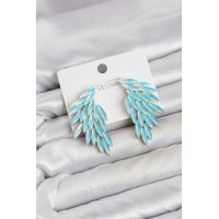 Buz Mavisi Renk Kristal Taşlı Kanat Küpe TJ-BKP11910