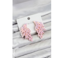 Pembe Renk Kristal Taşlı Kanat Küpe TJ-BKP11911