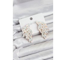Beyaz Renk Kristal Taşlı Kanat Küpe TJ-BKP11913