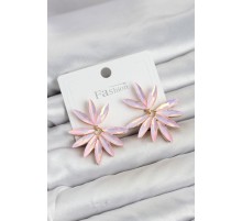 Pembe Renk Kristal Taşlı Lotus Model Kadın Küpe TJ-BKP11915