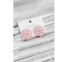 Pembe Renk Kristal Taşlı Çiçek Model Kadın Küpe TJ-BKP11919