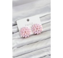Pembe Renk Kristal Taşlı Çiçek Model Kadın Küpe TJ-BKP11919