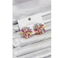 Karışık Renk Kristal Taşlı Çiçek Model Kadın Küpe TJ-BKP11920