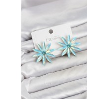 Buz Mavisi Kristal Taşlı Lotus Model Kadın Küpe TJ-BKP11926