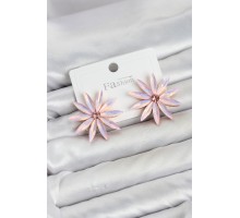 Pembe Kristal Taşlı Lotus Model Kadın Küpe TJ-BKP11927