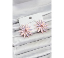 Pembe Kristal Taşlı Lotus Model Kadın Küpe TJ-BKP11927