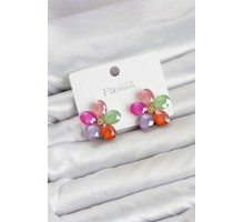 Karışık Renk Kristal Taşlı Çiçek Model Kadın Küpe TJ-BKP11932
