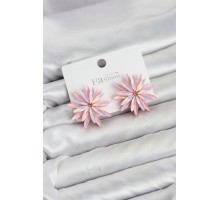 Lotus Model Pembe Renk Kristal Taşlı Kadın Küpe TJ-BKP11935