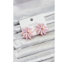 Lotus Model Pembe Renk Kristal Taşlı Kadın Küpe TJ-BKP11935