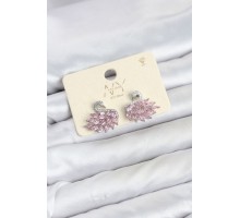 Pembe Zirkon Taşlı Gümüş Swan Kuğu Model Kadın Küpe TJ-BKP11941