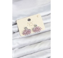 Pembe Zirkon Taşlı Gümüş Swan Kuğu Model Kadın Küpe TJ-BKP11941