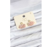 Pembe Zirkon Taşlı Gold Swan Kuğu Model Kadın Küpe TJ-BKP11942