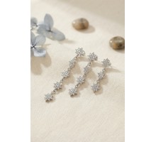 3 lü Set Küpe Gümüş Renk Kutup Yıldızı Detaylı TJ-BKP11947
