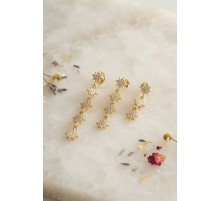 3 lü Set Küpe Gold Renk Kutup Yıldızı Detaylı TJ-BKP11948