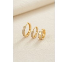 3 lü Set Gold Renk Halka Model Küpe TJ-BKP11956