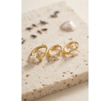 3 lü Set Çiçek Model Gold Renk Kadın Küpe TJ-BKP11960